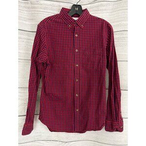 Mens Old Navy Red & Navy Gingham Slim Fit Everyday Shirt Size S